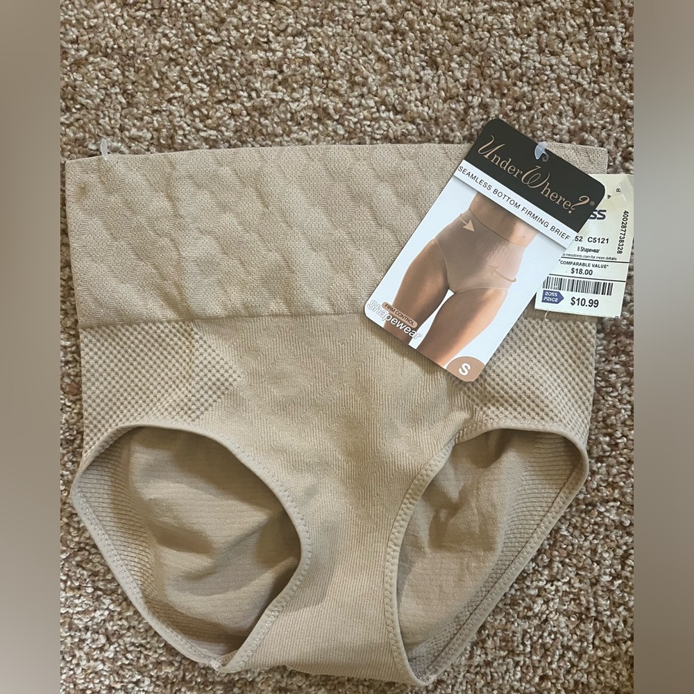 🆕 Seamless High Waist Shapewear Underwear Tan Tummy Control Smoothing Nude Small